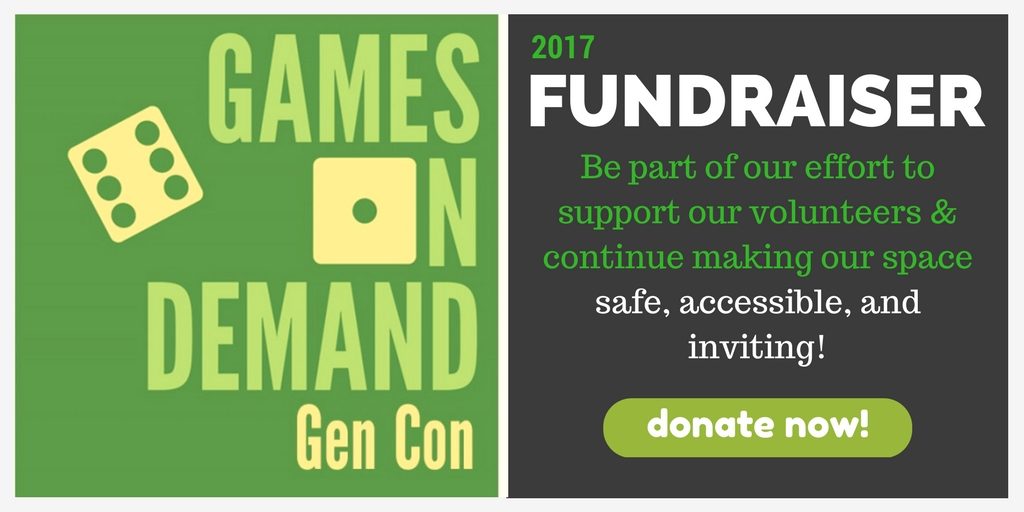 Games on Demand Gen Con 2017 Fundraiser Donation Link