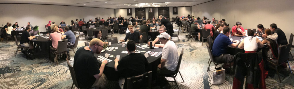 The Games on Demand room full of players at Gen Con 2018